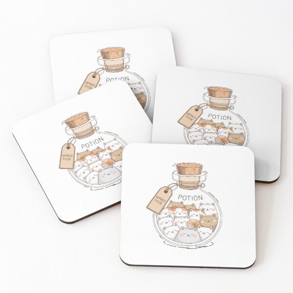 Item preview, Potion Bottle with Cute Cats – Whimsical Animal Art designed and sold by Cherry-Cat.