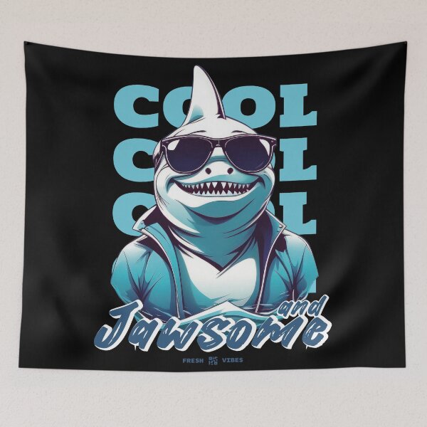 Item preview, Retro Ocean Cool Shark Jawsome Vibes  designed and sold by DrawHandArt.
