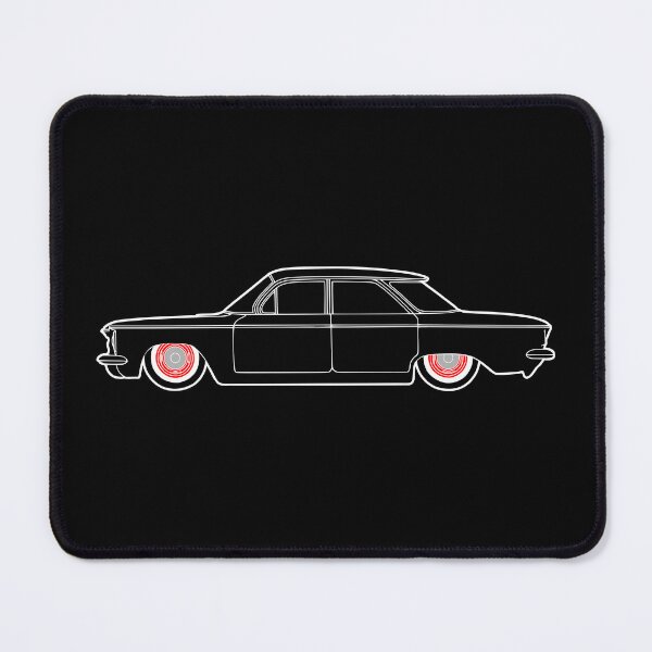 Item preview, 1960 Corvair Sedan lowrider stance bagged 4 door white red designed and sold by FlatSixGraphics.
