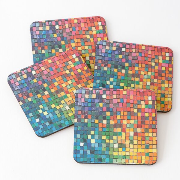 Item preview, Colorful Abstract Mosaic Pattern with Textured Square Tiles designed and sold by seelya83.