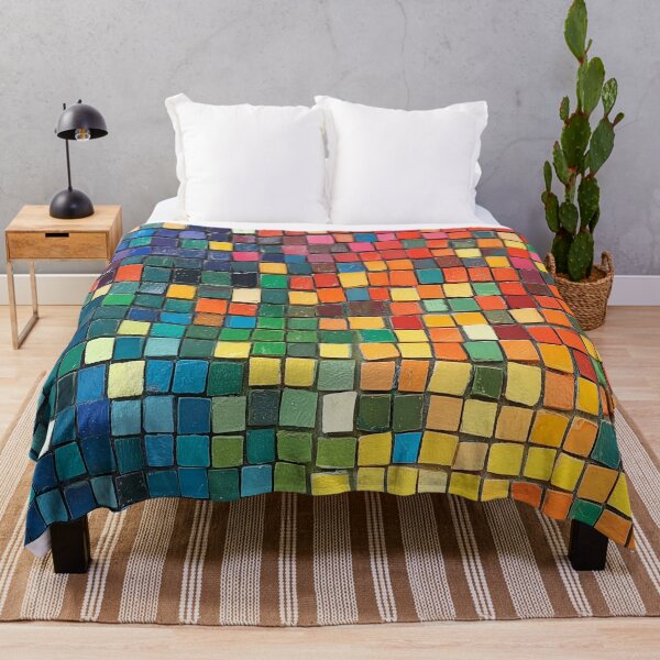 Item preview, Colorful Abstract Mosaic Pattern with Textured Square Tiles designed and sold by seelya83.