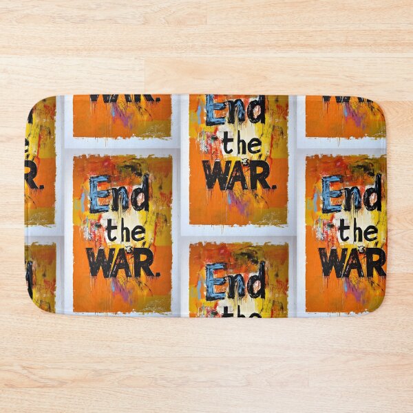 Item preview, Bold and Impactful Message to End the War with Vibrant Colors and Chaotic Background AI Generated designed and sold by OlfactoART Studio.
