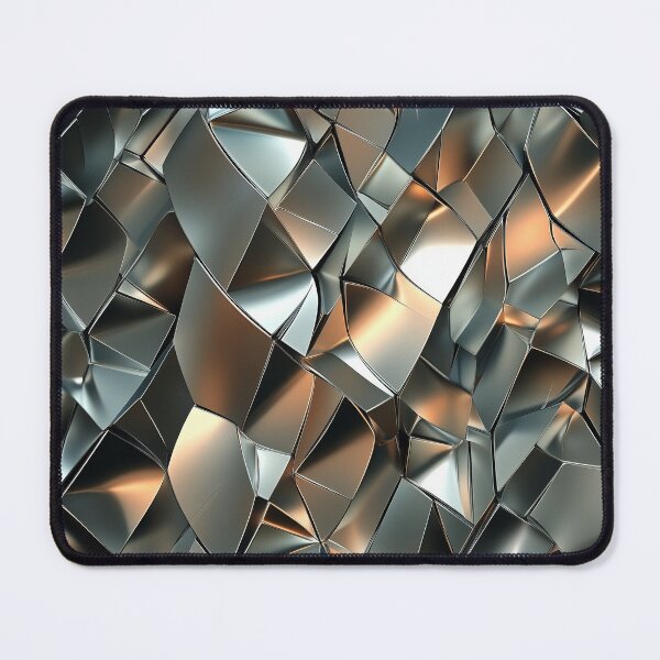 Item preview, Metallic Abstract Fractal Pattern with Angular Shapes and Reflective Surface designed and sold by seelya83.