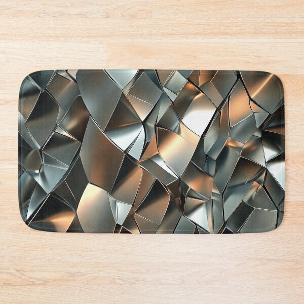 Item preview, Metallic Abstract Fractal Pattern with Angular Shapes and Reflective Surface designed and sold by seelya83.
