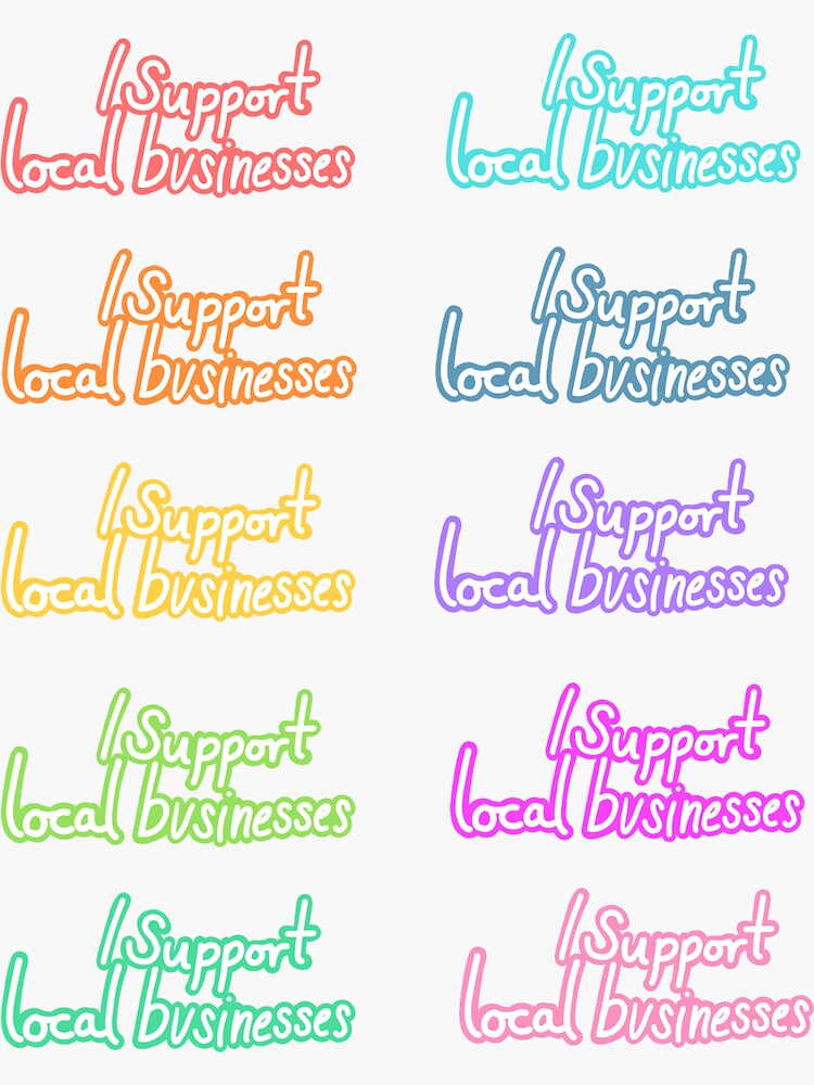 Thumbnail 3 of 3, Sticker, "I Support Small Businesses" (ALL) Multi-pack designed and sold by kittybonesbasic.