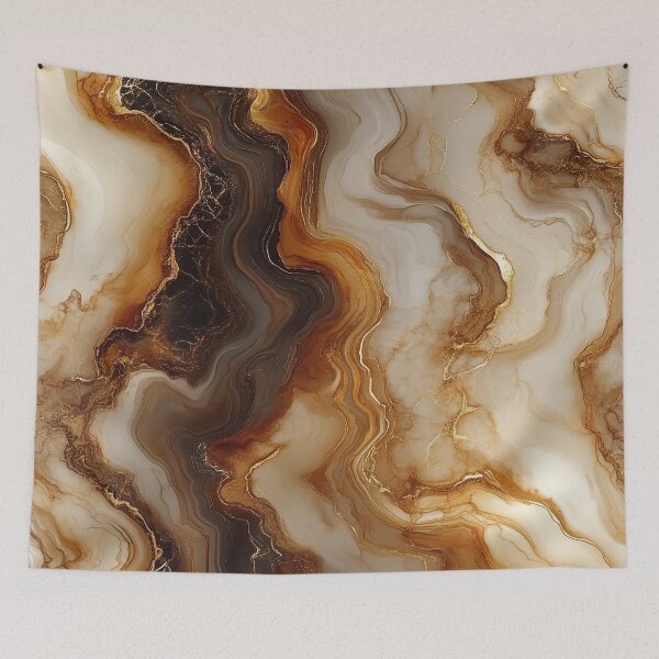 Item preview, Seamless Marble Texture Pattern with Flowing Brown and Gold Veins designed and sold by seelya83.