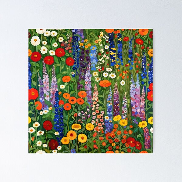 Aperçu de l'œuvre Gustav Klimt - Jardin de fleurs créée et vendue par maniacfitness.