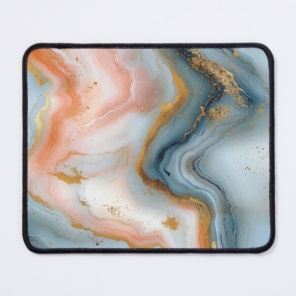 Item preview, Elegant Marble Texture Pattern with Flowing Blue, Peach, and Gold Veins designed and sold by seelya83.