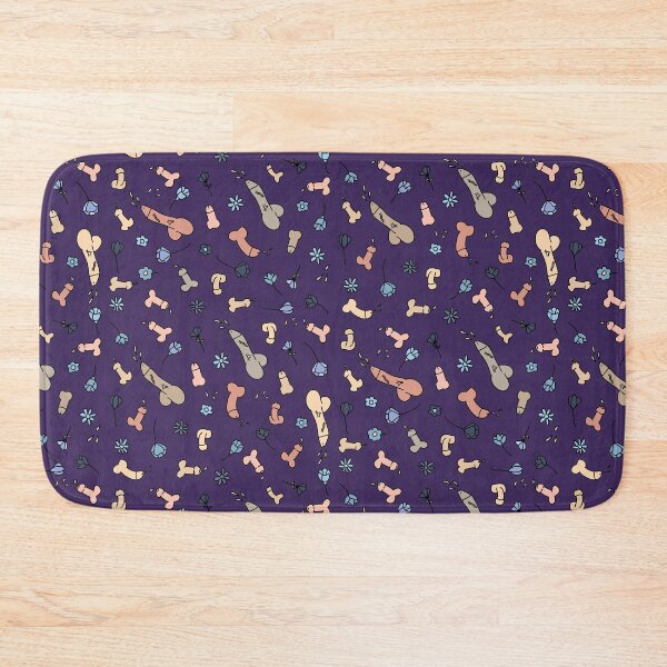 Item preview, PASTEL PENIS FLOWERS PATTERN PURPLE CURTAIN designed and sold by aydapadi.