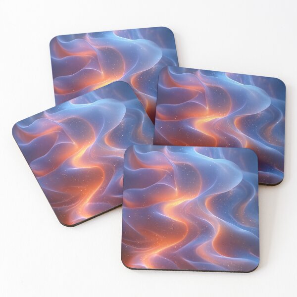 Item preview, Abstract Waves of Light in Ethereal Blue and Orange Glow designed and sold by seelya83.