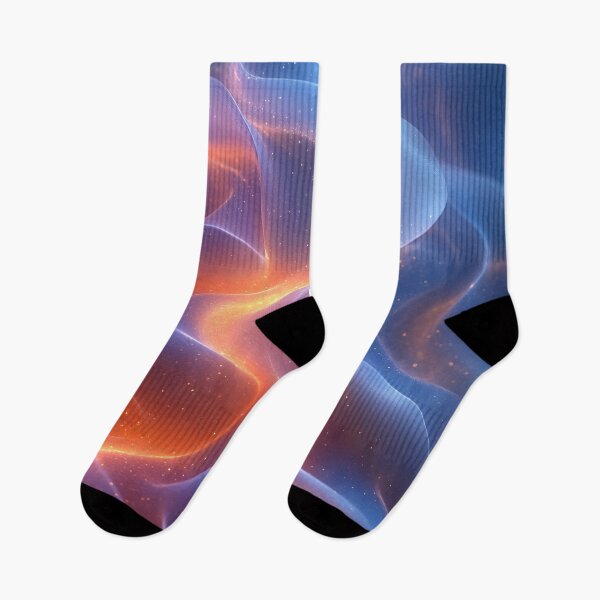 Item preview, Abstract Waves of Light in Ethereal Blue and Orange Glow designed and sold by seelya83.