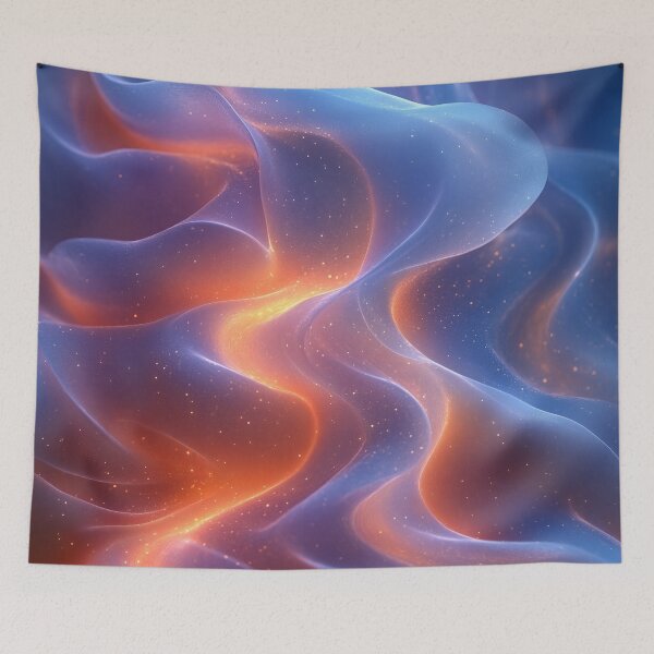 Item preview, Abstract Waves of Light in Ethereal Blue and Orange Glow designed and sold by seelya83.