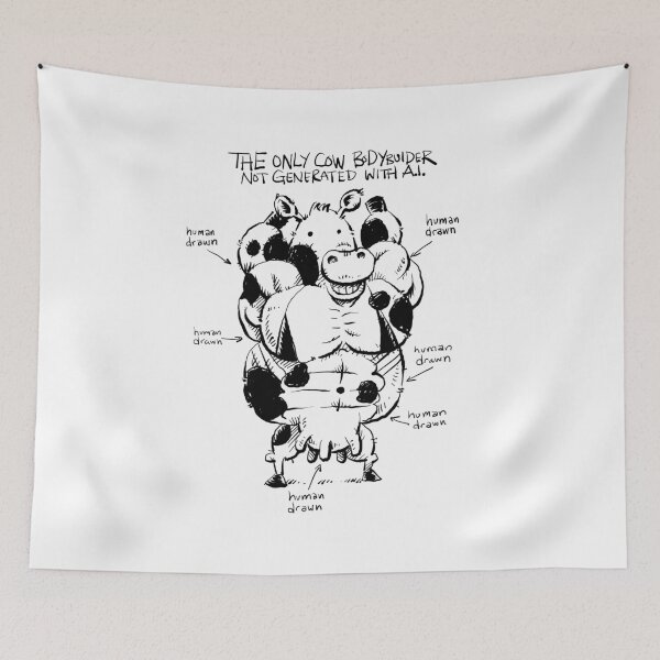 Item preview, Humn Drawn Cow Bodybuilder designed and sold by essence-of-fred.
