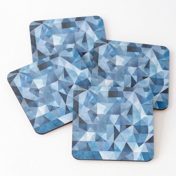 Item preview, Abstract Geometric Pattern with Overlapping Blue Triangles and Shapes designed and sold by seelya83.
