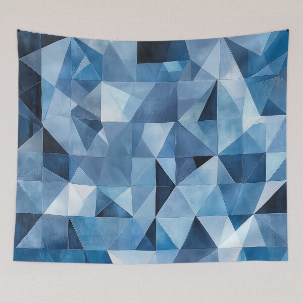 Item preview, Abstract Geometric Pattern with Overlapping Blue Triangles and Shapes designed and sold by seelya83.