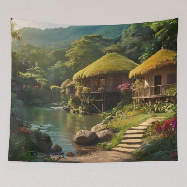 Item preview, Village of Enchantment by the River designed and sold by BlareBlare.