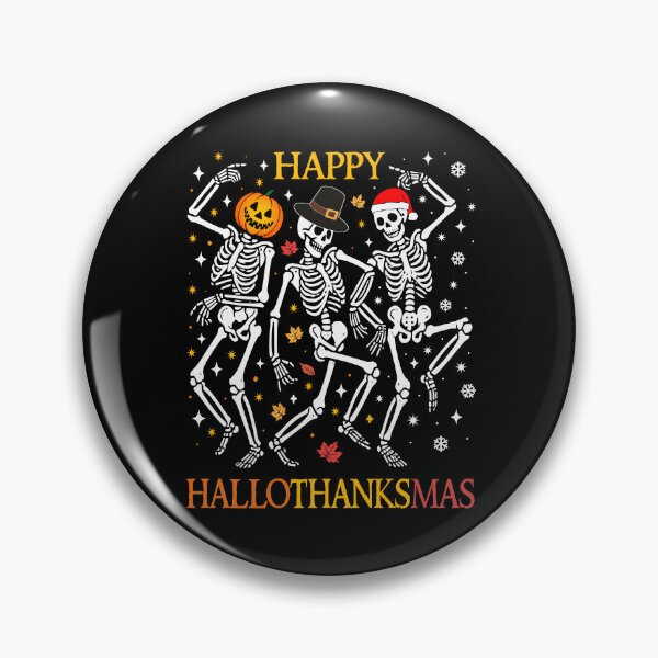 Item preview, Happy Hallothanksmas Funny Dancing Skeletons Halloween Thanksgiving Christmas  designed and sold by Bad Kitty Designz.
