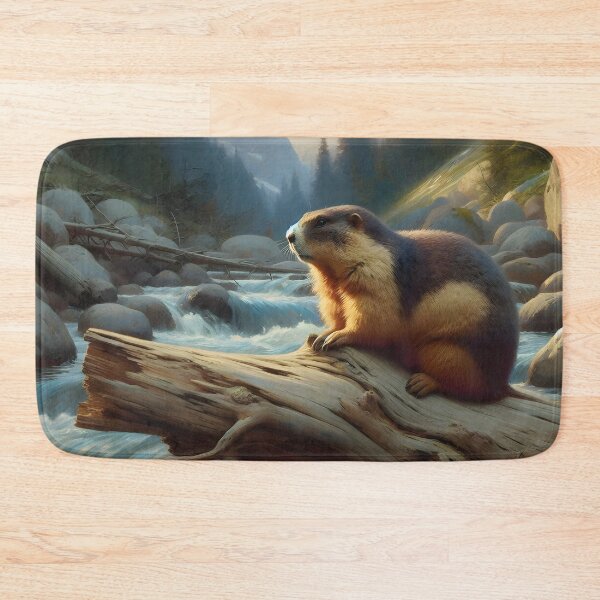 Item preview, Majestic Marmot by the River designed and sold by CitrineLinker.
