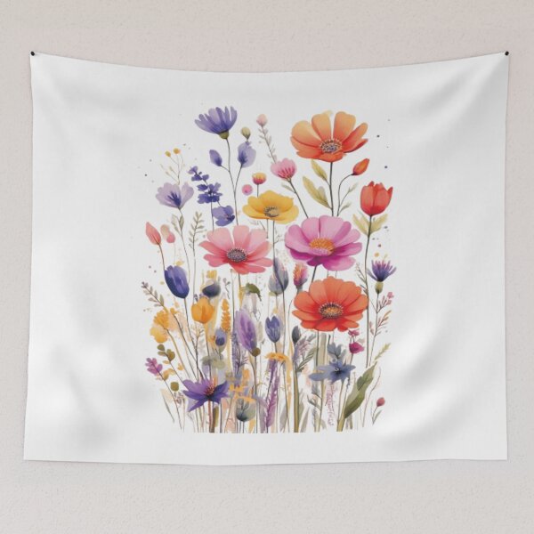 Item preview, Lovely boho watercolour wildflowers digital painting. designed and sold by Trianglegreen.