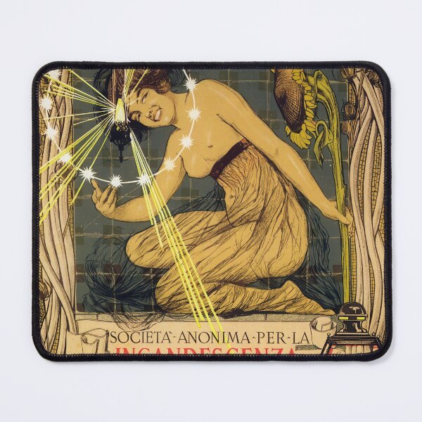 Item preview, Società Anonima per la Incandescenza a Gas - Art Nouveau Lighting Poster by Giovanni Maria Mataloni designed and sold by digitalvintage.
