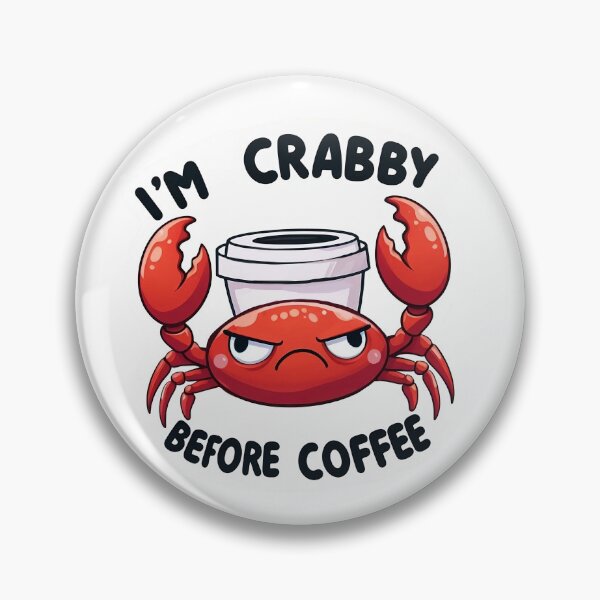 Artikelvorschau, Crabby Before Coffee - Lustige Morgenkrabbe entworfen und verkauft von TheArtOfRanda.
