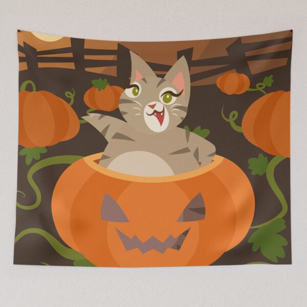 Item preview, Olive the Cat: Pumpkin Paws designed and sold by Kyna Arts.