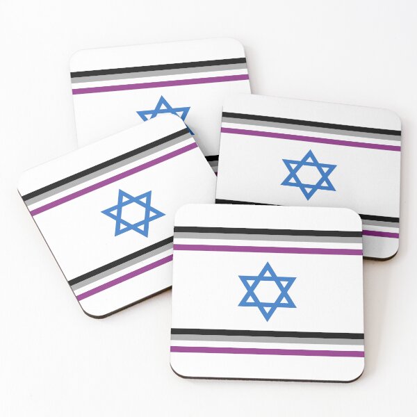 Item preview, Asexual Pride Israeli Flag designed and sold by Jewish Queer Joy .