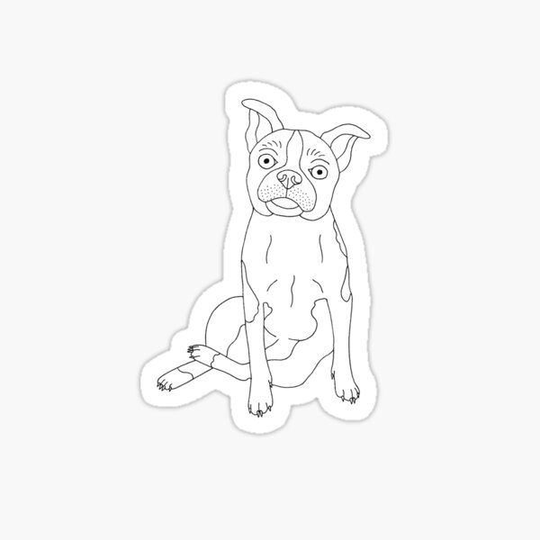 Item preview, Linework Boston Terrier Dog designed and sold by Laurzy Creative.