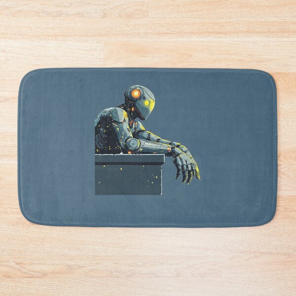Item preview, Robot, Futuristic, Technology, Artificial Intelligence, Sci-Fi, Cyberpunk, Digital Art, Illustration, Contemplative, ThoughtfulContemplation designed and sold by MYTHIC PEEL STICKERS.