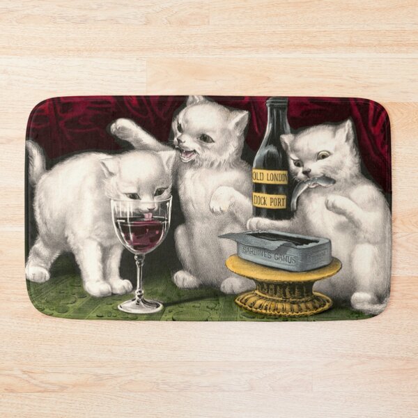 Item preview, Three Jolly Kittens at the Feast-  Currier & Ives, 1870ca designed and sold by HausHatfield.