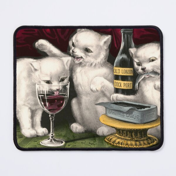 Item preview, Three Jolly Kittens at the Feast-  Currier & Ives, 1870ca designed and sold by HausHatfield.