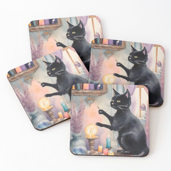 Item preview, Magical Black Cat Casting a Spell designed and sold by Shopatmarlow.