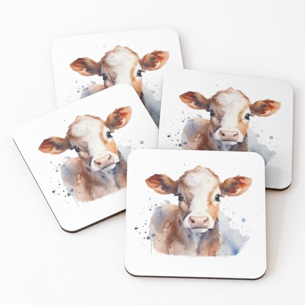 Item preview, Vaca bebé acuarela designed and sold by PrancingPumpkin.
