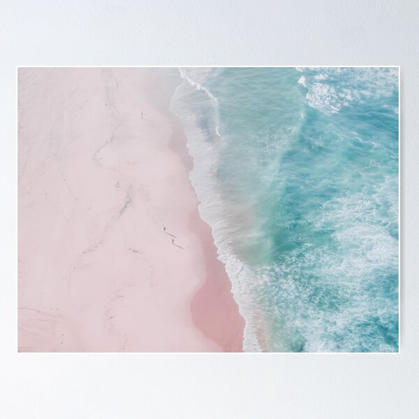 Item preview, Aerial Ocean Beach walk - Pink Sand - Pastel Beach - Meer - Reisefotografie designed and sold by Ingrid Beddoes Photography.