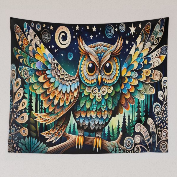Item preview, Whimsical Owl in the forest designed and sold by artedamensagem.