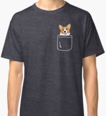 Corgi In Pocket Funny Cute Puppy Big Happy Smile Classic T-Shirt