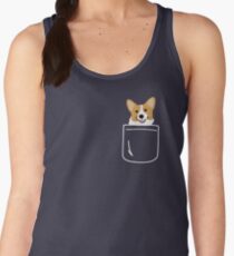 Corgi In Pocket Funny Cute Puppy Big Happy Smile Women's Tank Top