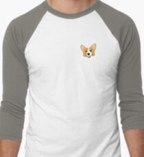 Camiseta ¾ estilo béisbol Corgi In Pocket Funny Cute Puppy Big Happy Smile