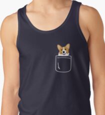 Corgi In Pocket Funny Cute Puppy Big Happy Smile Men's Tank Top