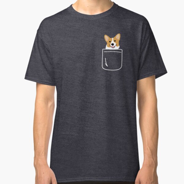 Corgi In Pocket Funny Cute Puppy Big Happy Smile Classic T-Shirt