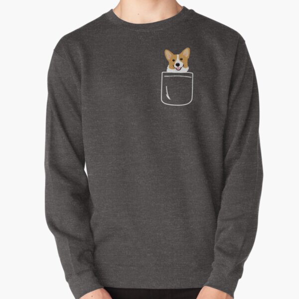 Corgi In Pocket Funny Cute Puppy Big Happy Smile Pullover Sweatshirt