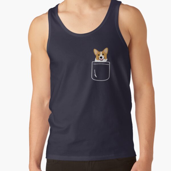 Corgi In Pocket Funny Cute Puppy Big Happy Smile Tank Top