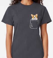Corgi In Pocket Funny Cute Puppy Big Happy Smile Classic T-Shirt