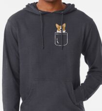 Corgi im Taschen-lustigen netten Welpen-großen glücklichen Lächeln Leichter Hoodie