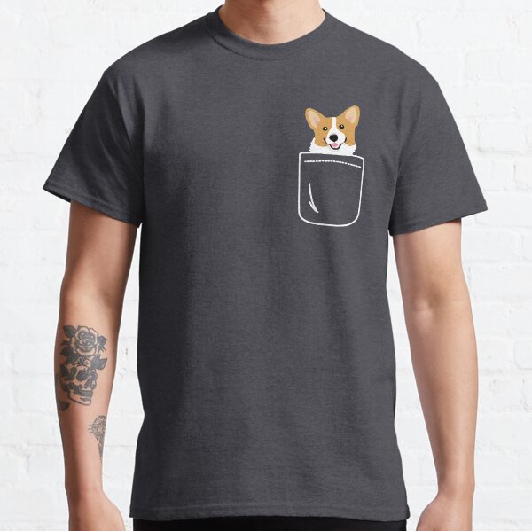 Corgi In Pocket Funny Cute Puppy Big Happy Smile Classic T-Shirt
