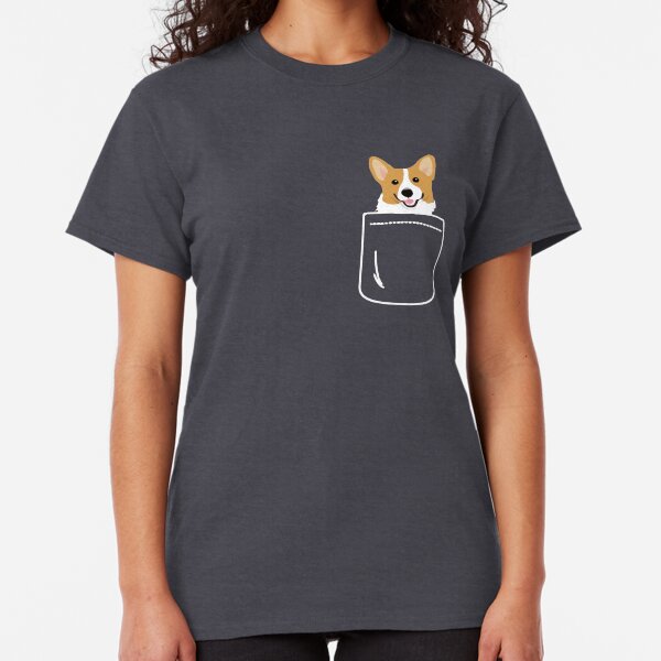 Corgi In Pocket Funny Cute Puppy Big Happy Smile Classic T-Shirt