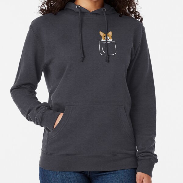 Corgi In Pocket Funny Cute Puppy Big Happy Smile Lightweight Hoodie