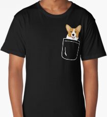 Corgi In Pocket Funny Cute Puppy Big Happy Smile Long T-Shirt