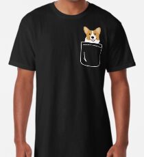 Corgi im Taschen-lustigen netten Welpen-großen glücklichen Lächeln Longshirt