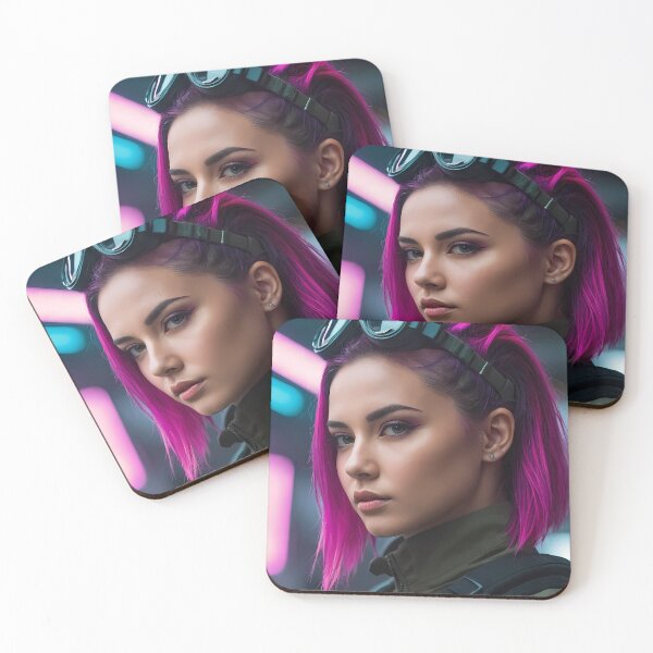 Item preview, Realistic Cyberpunk Female Portrait designed and sold by papi1998.